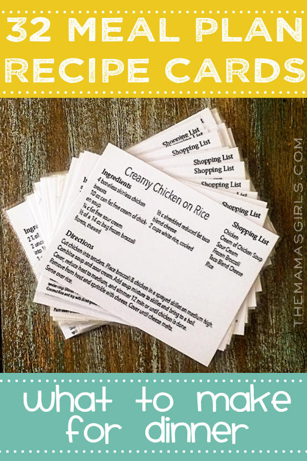 32 Meal Plan Recipe Cards What To Make For Dinner