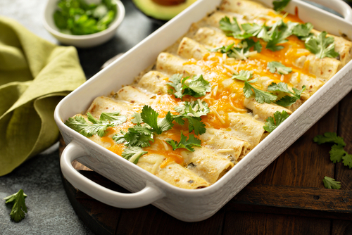 green enchiladas with beef