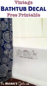Vintage Bathtub Decal Free Printable - TheMamasGirls